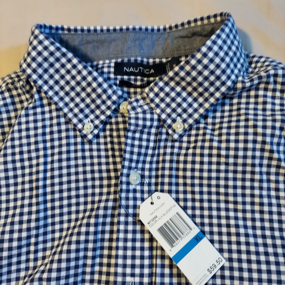 Nautica Men's XL Blue Check Summer Shirt